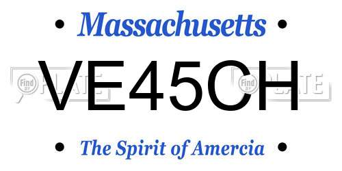 VE45CH Massachusetts License Plate