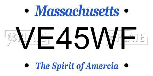 VE45WF Massachusetts License Plate
