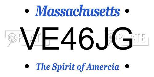 VE46JG Massachusetts License Plate
