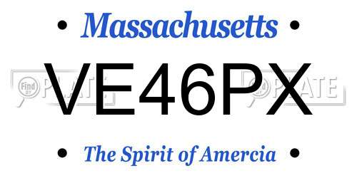 VE46PX Massachusetts License Plate