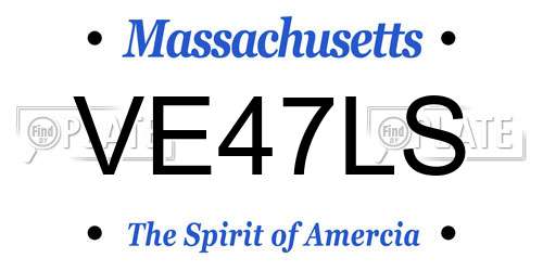 VE47LS Massachusetts License Plate
