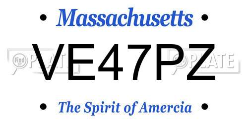VE47PZ Massachusetts License Plate