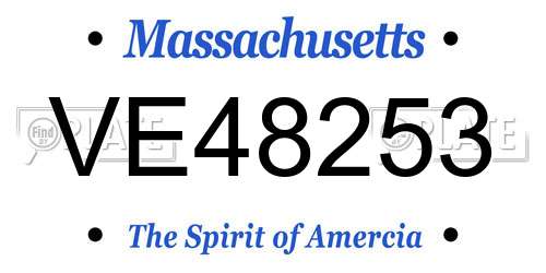 VE48253 Massachusetts License Plate