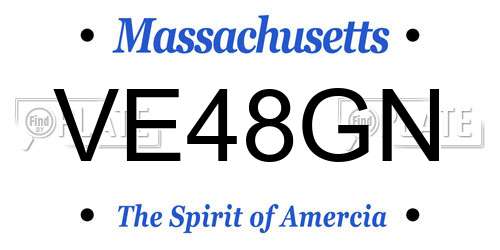 VE48GN Massachusetts License Plate