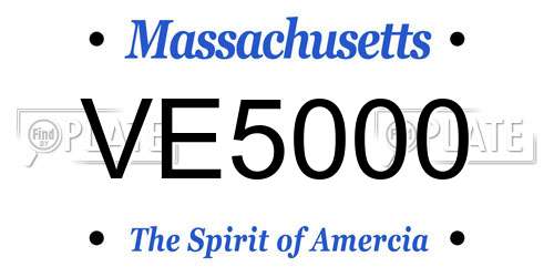 VE5000 Massachusetts License Plate