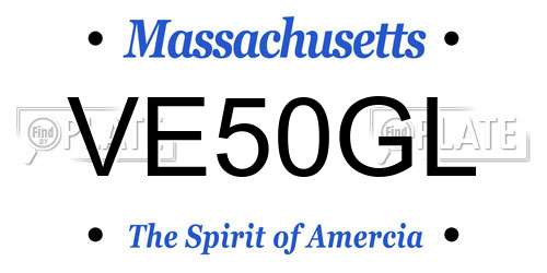 VE50GL Massachusetts License Plate