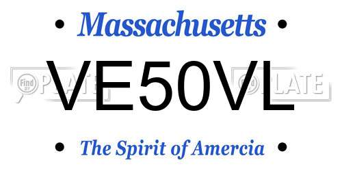 VE50VL Massachusetts License Plate