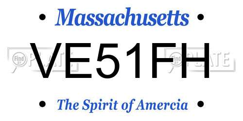 VE51FH Massachusetts License Plate