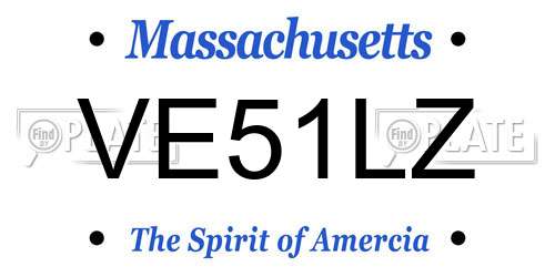 VE51LZ Massachusetts License Plate