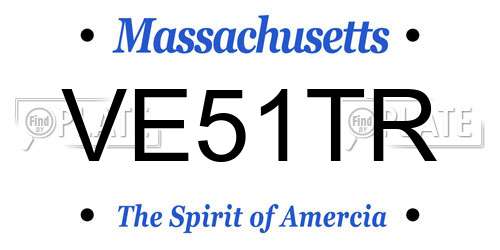 VE51TR Massachusetts License Plate