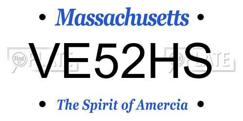 VE52HS Massachusetts License Plate