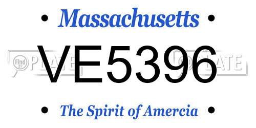 VE5396 Massachusetts License Plate