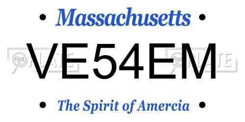 VE54EM Massachusetts License Plate