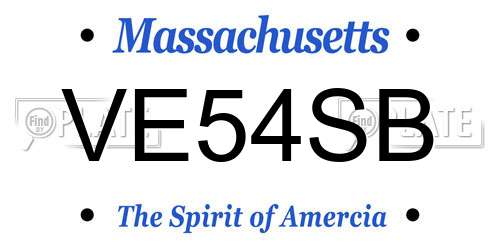 VE54SB Massachusetts License Plate