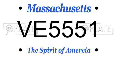 VE5551 Massachusetts License Plate