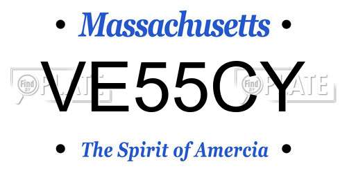 VE55CY Massachusetts License Plate
