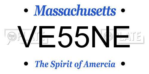 VE55NE Massachusetts License Plate