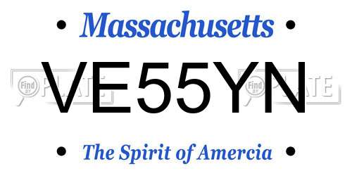 VE55YN Massachusetts License Plate
