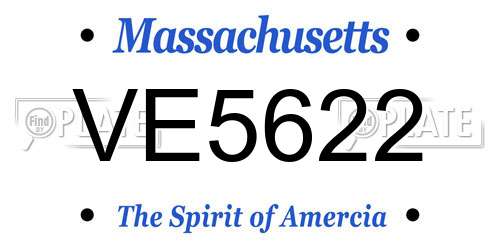 VE5622 Massachusetts License Plate