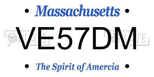 VE57DM Massachusetts License Plate