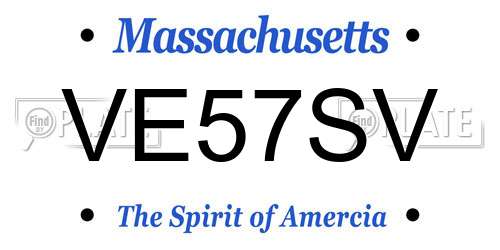 VE57SV Massachusetts License Plate