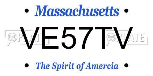 VE57TV Massachusetts License Plate