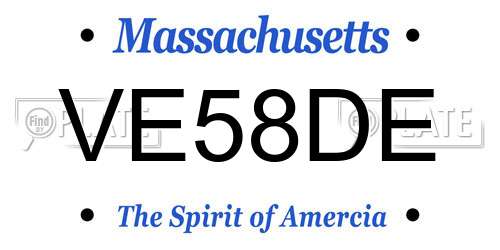 VE58DE Massachusetts License Plate