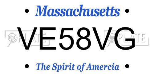VE58VG Massachusetts License Plate