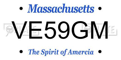 VE59GM Massachusetts License Plate