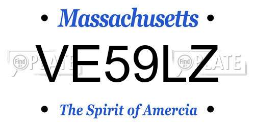 VE59LZ Massachusetts License Plate