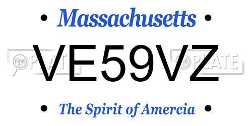 VE59VZ Massachusetts License Plate