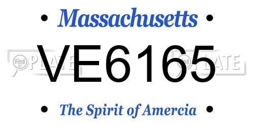 VE6165 Massachusetts License Plate