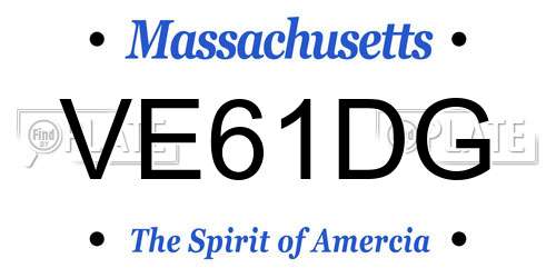 VE61DG Massachusetts License Plate