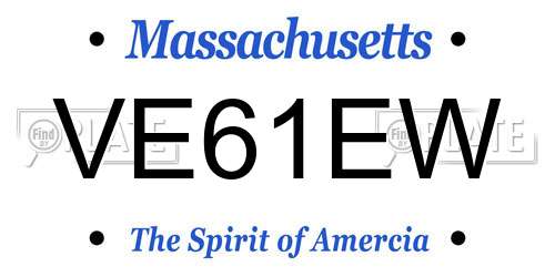 VE61EW Massachusetts License Plate