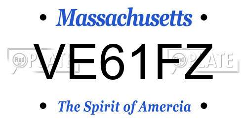 VE61FZ Massachusetts License Plate