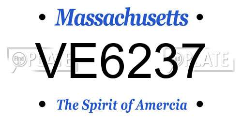 VE6237 Massachusetts License Plate