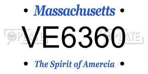 VE6360 Massachusetts License Plate