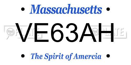 VE63AH Massachusetts License Plate