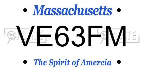VE63FM Massachusetts License Plate