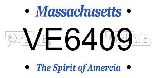 VE6409 Massachusetts License Plate