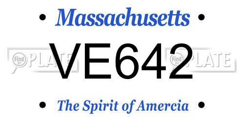 VE642 Massachusetts License Plate
