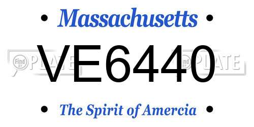 VE6440 Massachusetts License Plate