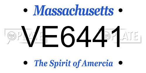 VE6441 Massachusetts License Plate