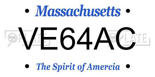 VE64AC Massachusetts License Plate