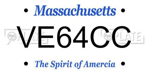VE64CC Massachusetts License Plate