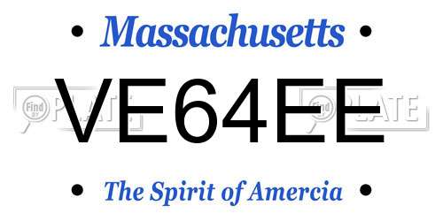 VE64EE Massachusetts License Plate