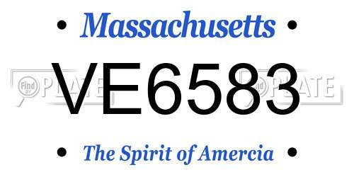 VE6583 Massachusetts License Plate
