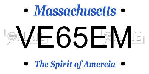 VE65EM Massachusetts License Plate