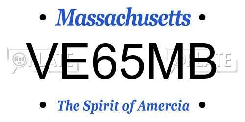 VE65MB Massachusetts License Plate