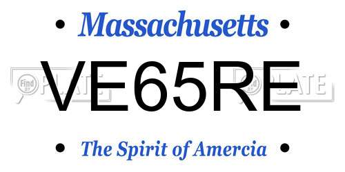VE65RE Massachusetts License Plate